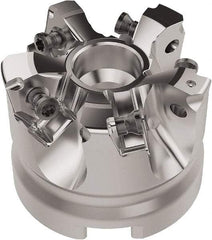 Seco - 50mm Cut Diam, 22mm Arbor Hole, 6.96mm Max Depth of Cut, 92° Indexable Chamfer & Angle Face Mill - 5 Inserts, XNEX080816 Insert, Right Hand Cut, 5 Flutes, Through Coolant, Series R220.79 - USA Tool & Supply