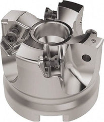 Seco - 50mm Cut Diam, 22mm Arbor Hole, 6.96mm Max Depth of Cut, 92° Indexable Chamfer & Angle Face Mill - 4 Inserts, XNEX080816 Insert, Right Hand Cut, 4 Flutes, Through Coolant, Series R220.79 - USA Tool & Supply
