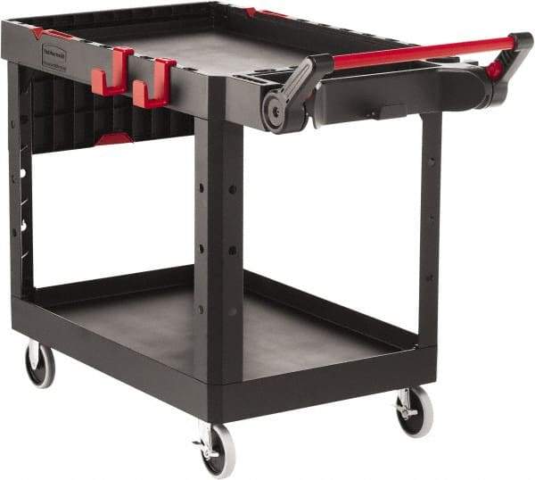 Rubbermaid - 500 Lb Capacity, 25-3/16" Wide x 51-15/32" Long x 36" High Heavy Duty Utility Cart - 2 Shelf, 17 Slot, Structural Foam - USA Tool & Supply