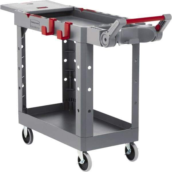 Rubbermaid - 500 Lb Capacity, 17-3/4" Wide x 46-3/16" Long x 36" High Heavy Duty Utility Cart - 2 Shelf, 12 Slot, Structural Foam - USA Tool & Supply