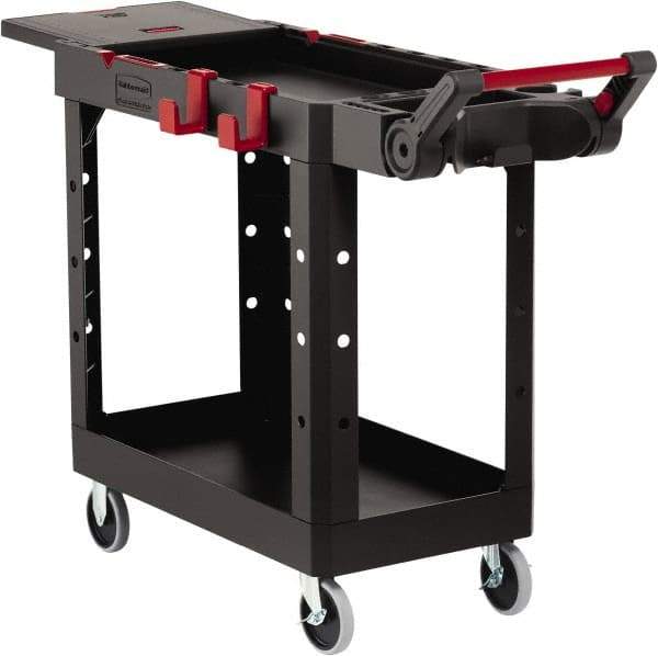 Rubbermaid - 500 Lb Capacity, 17-3/4" Wide x 46-3/16" Long x 36" High Heavy Duty Utility Cart - 2 Shelf, 12 Slot, Structural Foam - USA Tool & Supply