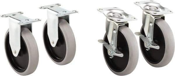 Rubbermaid - 5-11/16" Long x 2-9/16" Wide x 5-13/16" High, Cart Replacement Casters - Use with RCP Heavy Duty Adaptable Carts (1997206, 1997207, 1997208, 1997209). - USA Tool & Supply