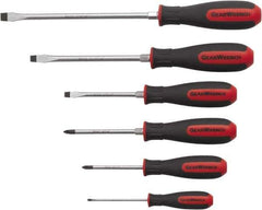 GearWrench - 6 Piece Phillips & Slotted Screwdriver Set - Blade Sizes: Length 3, 4, 6 & 8, Bit Sizes: Philips #1 to #2 - USA Tool & Supply