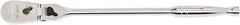 GearWrench - 1/2" Drive Pear Head Ratchet - Full Polish Chrome Finish, 17" OAL, 84 Gear Teeth, Full Polished Handle, Locking Flex Head - USA Tool & Supply