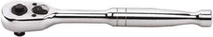 GearWrench - 1/2" Drive Pear Head Ratchet - Full Polish Chrome Finish, 9" OAL, 45 Gear Teeth, Full Polished Handle, Standard Head - USA Tool & Supply