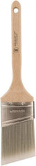 Wooster Brush - 2-1/2" Oval/Angle Polyester Angular Brush - 2-15/16" Bristle Length, 6-1/2" Wood Fluted Handle - USA Tool & Supply