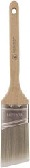 Wooster Brush - 2" Oval/Angle Polyester Angular Brush - 2-11/16" Bristle Length, 6-3/8" Wood Fluted Handle - USA Tool & Supply