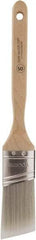 Wooster Brush - 1-1/2" Oval/Angle Polyester Angular Brush - 2-7/16" Bristle Length, 5.756" Wood Fluted Handle - USA Tool & Supply