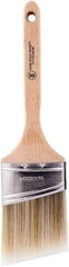 Wooster Brush - 3" Oval/Angle Polyester Angular Brush - 2-15/16" Bristle Length, 6-5/8" Wood Fluted Handle - USA Tool & Supply