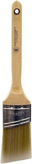 Wooster Brush - 2" Oval/Angle Polyester Angular Brush - 2-11/16" Bristle Length, 6-3/8" Wood Fluted Handle - USA Tool & Supply