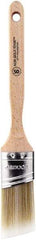 Wooster Brush - 1-1/2" Oval/Angle Polyester Angular Brush - 2-7/16" Bristle Length, 6-1/8" Wood Fluted Handle - USA Tool & Supply