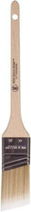 Wooster Brush - 1-1/2" Angled Polyester Angular Brush - 2-3/16" Bristle Length, 6-1/2" Wood Fluted Handle - USA Tool & Supply