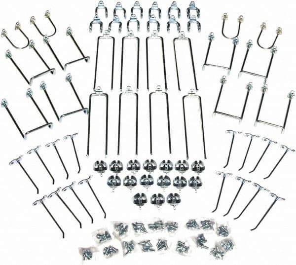 Triton - Silver Pegboard Wall Mounted Storage - For Use with DuraBoards, 1/4" & 1/8" Pegboards - USA Tool & Supply
