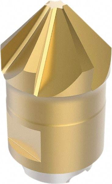 Seco - MP10 Grade F40M Carbide Chamfer Milling Tip Insert - TiAIN/TiN Finish, 6 Flutes, 1.95mm Cutting Diam, 4mm Depth of Cut, 14.5mm Extension - USA Tool & Supply