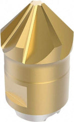 Seco - MP10 Grade F40M Carbide Chamfer Milling Tip Insert - TiAIN/TiN Finish, 6 Flutes, 1.95mm Cutting Diam, 4mm Depth of Cut, 14.5mm Extension - USA Tool & Supply