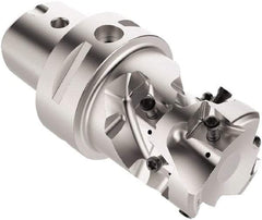 Seco - 44mm Cut Diam, 58.69mm Max Depth of Cut, 95mm OAL, Indexable Square Shoulder Helical End Mill - LOEX Inserts, C5 Modular Connection, 90° Lead Angle, Through Coolant, Series R217.94 - USA Tool & Supply