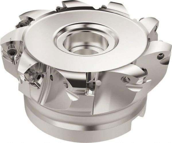 Seco - 9 Inserts, 83.6mm Cutter Diam, 1.8mm Max Depth of Cut, Indexable High-Feed Face Mill - 32mm Arbor Hole Diam, 14.4mm Keyway Width, 50mm High, R220.21 Toolholder, 218.19-160.. Inserts, Series R220.21 - USA Tool & Supply