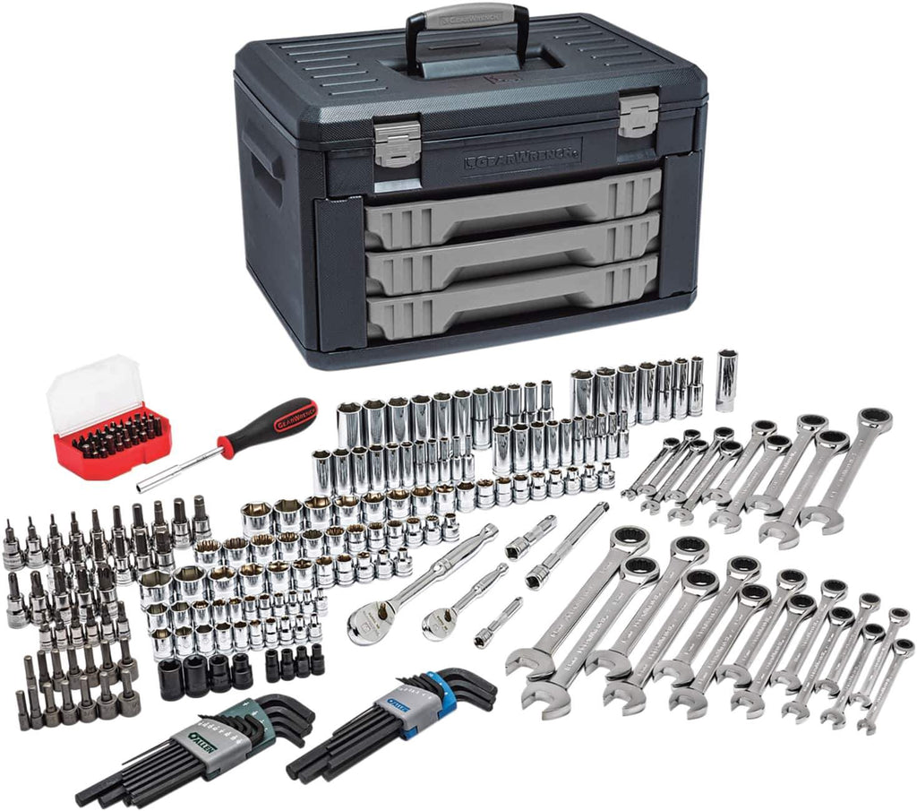 GearWrench - 232 Piece 1/4 & 3/8" Drive Mechanic's Tool Set - Comes in Blow Molded Case with 3 Drawers - USA Tool & Supply