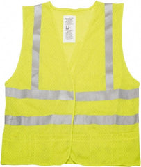 Ability One - Size L Yellow Mesh Public Safety High Visibility Vest - USA Tool & Supply