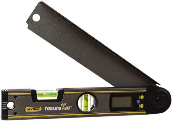 General - 0.1 (10 to 90°) Resolution Angle Combination Protractor & Inclinometer - 0.3° Accuracy, 222° Range, Data Output - USA Tool & Supply