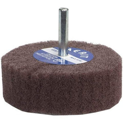 Merit Abrasives - 3" Diam x 1-3/4" Face Width, Very Fine Aluminum Oxide Nonwoven Mounted Flap Wheel - 1/4" Shank Mount, 12,000 Max RPM - USA Tool & Supply