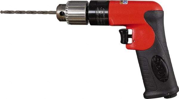 Sioux Tools - 1/4" Keyed Chuck - Pistol Grip Handle, 3,600 RPM, 12 LPS, 0.5 hp, 90 psi - USA Tool & Supply