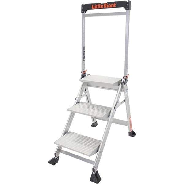 Little Giant Ladder - 3 Steps, 3' High, Type IAA Rating, Aluminum Step Stand - 375 Lb Capacity, 21-1/2" Base Width - USA Tool & Supply