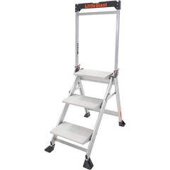 Little Giant Ladder - 3 Steps, 3' High, Type IAA Rating, Aluminum Step Stand - 375 Lb Capacity, 21-1/2" Base Width - USA Tool & Supply