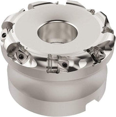 Seco - 50.32mm Cut Diam, 6mm Max Depth, 40mm Arbor Hole, 8 Inserts, RN.. 1207 Insert Style, Indexable Copy Face Mill - R220.26 Cutter Style, 8,400 Max RPM, 63mm High, Through Coolant, Series R220.26 - USA Tool & Supply