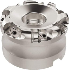 Seco - 112.28mm Cut Diam, 6mm Max Depth, 1-1/4" Arbor Hole, 7 Inserts, RN.. 1207 Insert Style, Indexable Copy Face Mill - R220.26 Cutter Style, 9,400 Max RPM, 2 High, Through Coolant, Series R220.26 - USA Tool & Supply