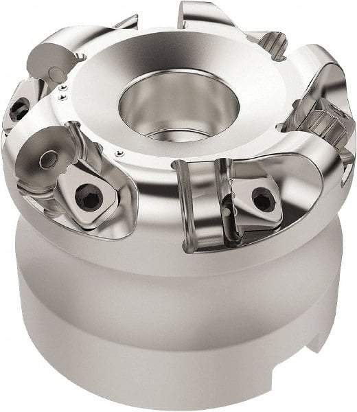 Seco - 87.28mm Cut Diam, 6mm Max Depth, 1" Arbor Hole, 6 Inserts, RN.. 1207 Insert Style, Indexable Copy Face Mill - R220.26 Cutter Style, 10,600 Max RPM, 2 High, Through Coolant, Series R220.26 - USA Tool & Supply