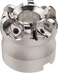 Seco - 37.33mm Cut Diam, 6mm Max Depth, 22mm Arbor Hole, 6 Inserts, RN.. 1204 Insert Style, Indexable Copy Face Mill - R220.26 Cutter Style, 16,700 Max RPM, 45mm High, Through Coolant, Series R220.26 - USA Tool & Supply