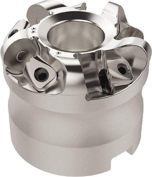 Seco - 67.26mm Cut Diam, 6mm Max Depth, 3/4" Arbor Hole, 5 Inserts, RN.. 1207 Insert Style, Indexable Copy Face Mill - R220.26 Cutter Style, 11,900 Max RPM, 2 High, Through Coolant, Series R220.26 - USA Tool & Supply