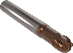 Seco - 10mm Diam, 10mm LOC, 6 Flute Solid Carbide Ball End Mill - HXT Finish, Single End, 72mm OAL, 10mm Shank Diam, Spiral Flute - USA Tool & Supply