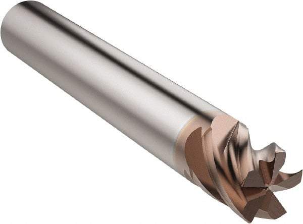 Seco - 9.5mm, 6 Flute, Single End, Solid Carbide, 0.5mm Corner Radius End Mill - 66mm OAL, 10° Helix, Right Hand Flute, 2mm LOC, Right Hand Cut - USA Tool & Supply