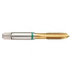 M12x1.0 6H 4-Flute Cobalt Green Ring Spiral Point Plug Tap-TiN - USA Tool & Supply