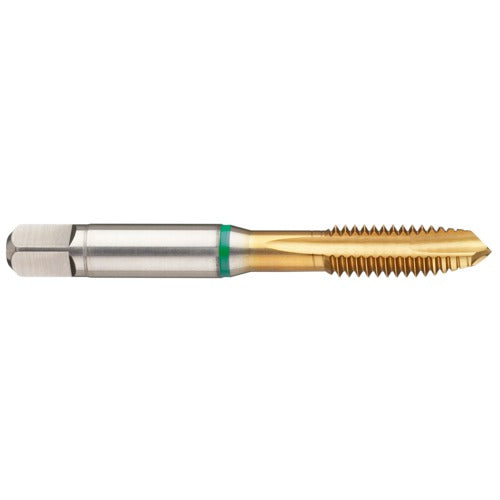 M6 x .75 3FL 6H Cobalt Spiral Point Plug Green Ring Tap-TiN - USA Tool & Supply