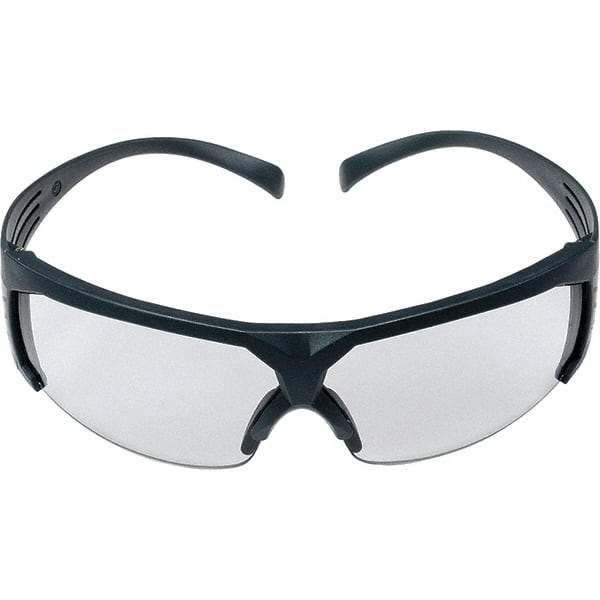 3M - Gray Lenses, Framed Safety Glasses - Scratch Resistant, Gray Frame, Size Universal, Wrap Around - USA Tool & Supply