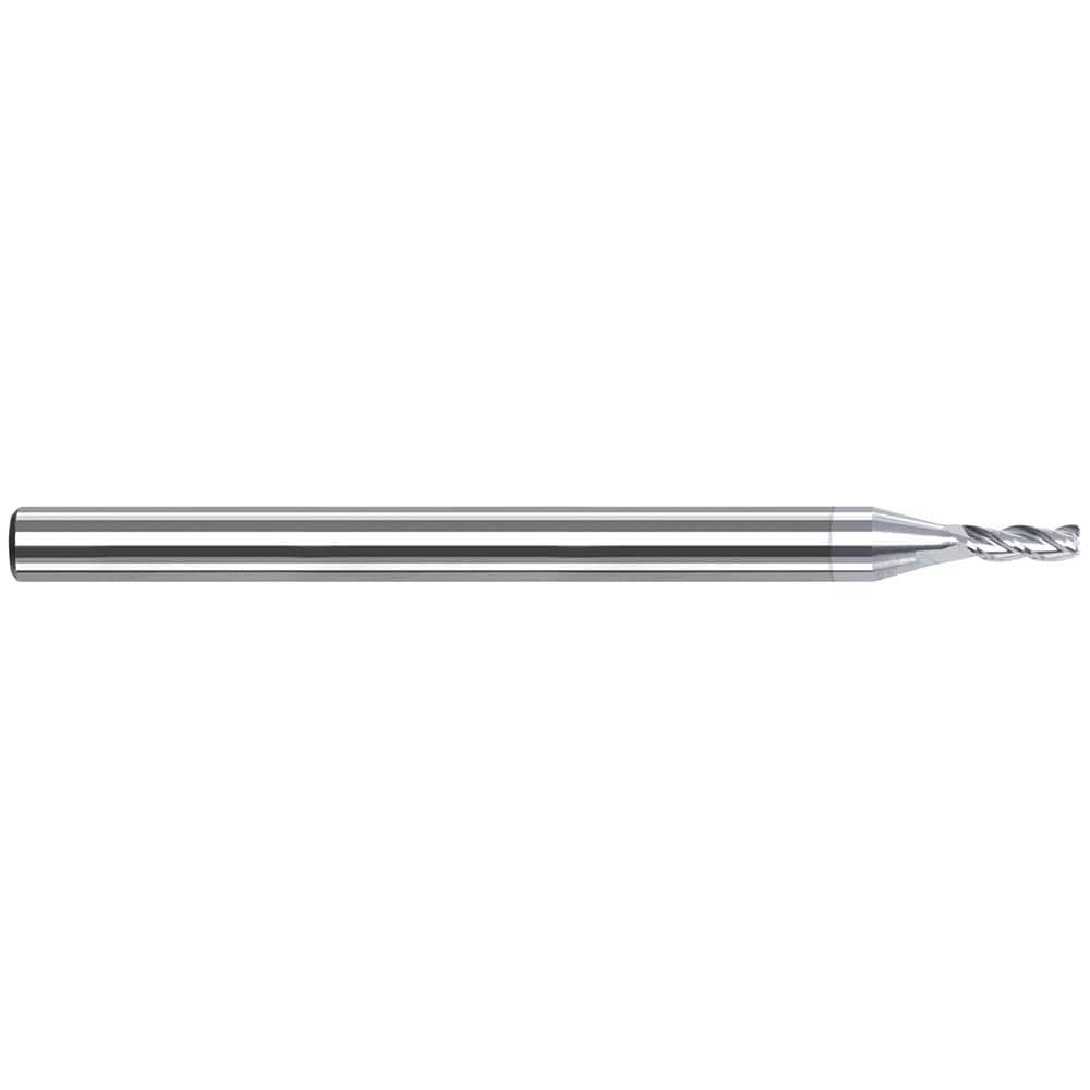 Corner Radius End Mill: 0.06″ Dia, 5/16″ LOC, 0.005″ Radius, 3 Flutes, Solid Carbide 2-1/2″ OAL, 1/8″ Shank Dia, 42 ° Helix, TiB2 Coated, Corner Radius End