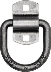 Buyers Products - Steel D-Ring with 2-Hole Mounting Bracket - 3-1/2" Long, Gray, For Use with Cargo Control - USA Tool & Supply