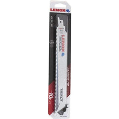 Lenox - 9" Long x 1" Thick, Bi-Metal Reciprocating Saw Blade - Tapered Profile, 8 TPI, Toothed Edge, Tang Shank - USA Tool & Supply