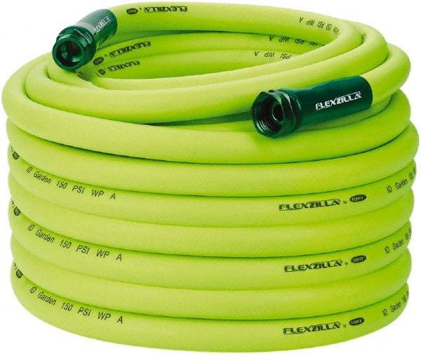 Legacy - 100' Long Garden Hose - 3/4" Diam, 3/4" GHT, Hybrid Polymer, 150 psi, All Season, Green - USA Tool & Supply