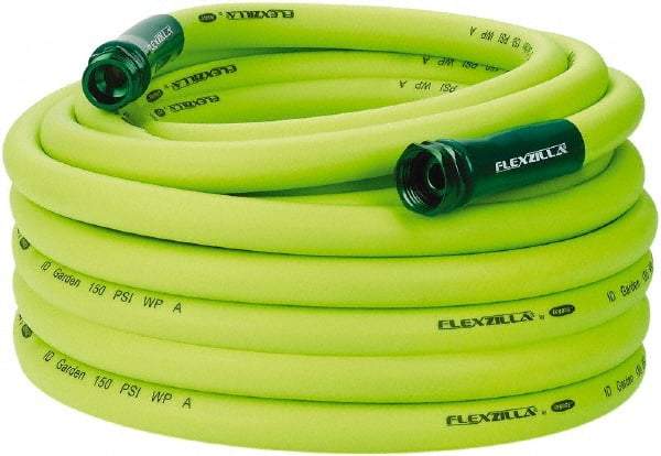 Legacy - 75' Long Garden Hose - 3/4" Diam, 3/4" GHT, Hybrid Polymer, 150 psi, All Season, Green - USA Tool & Supply