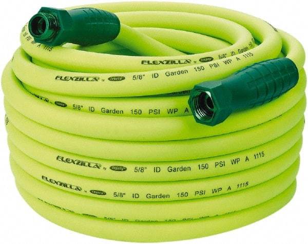 Legacy - 75' Long Garden Hose - 5/8" Diam, 3/4" GHT, Hybrid Polymer, 150 psi, All Season, Green - USA Tool & Supply