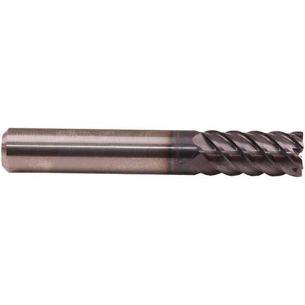 Emuge - 16mm Diam, 32mm LOC, 8 Flute Solid Carbide Roughing & Finishing End Mill - TiAlN Finish, 92mm OAL, 16mm Shank Diam, Cylindrical Shank, 50° Helix, Long Length - USA Tool & Supply