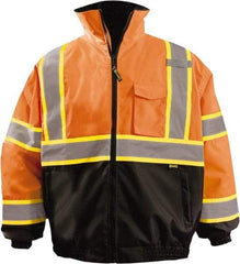 OccuNomix - Size 2XL Cold Weather Jacket - High Visbility Orange, Black, Denier Polyester, Zipper Closure, 66" Chest - USA Tool & Supply