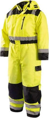 OccuNomix - Size M, Yellow, Zipper, Cold Weather Coverall - 46" Chest, Polyester, 7 Pockets, Waterproof - USA Tool & Supply