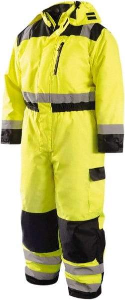 OccuNomix - Size 4XL, Yellow, Zipper, Cold Weather Coverall - 66" Chest, Polyester, 7 Pockets, Waterproof - USA Tool & Supply