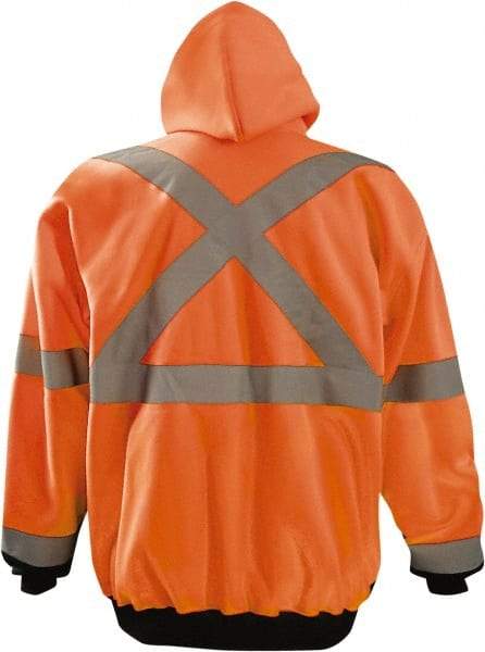 OccuNomix - Size 2XL High Visibility Sweatshirt - High Visbility Orange, Black, Polyester, Zipper Closure - USA Tool & Supply