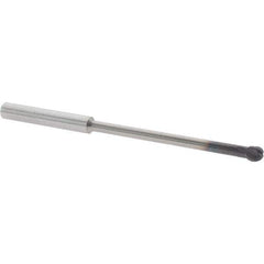 Accupro - 1/4" Diam, 0.213" LOC, 4 Flute Solid Carbide Ball End Mill - nACo Finish, Single End, 4" OAL, 1/4" Shank Diam, Undercutting - USA Tool & Supply